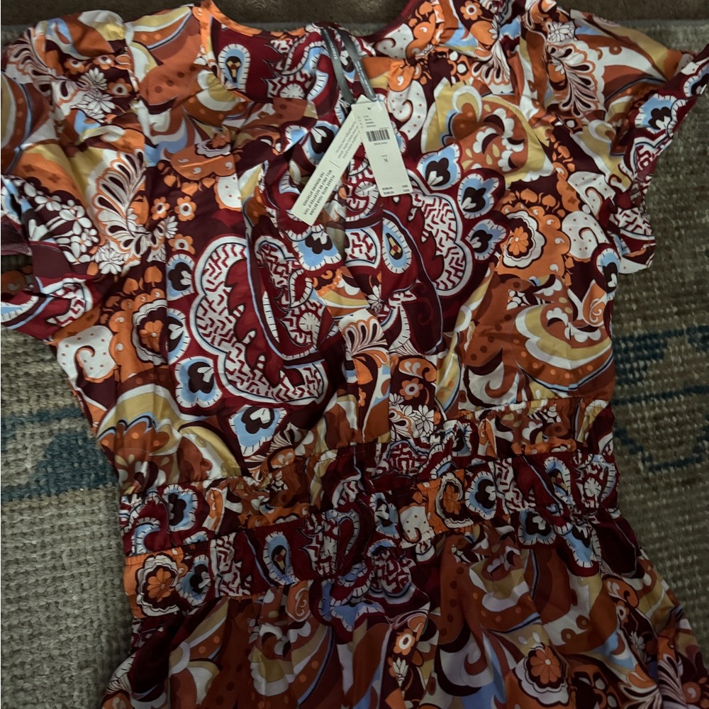 Anthropologie Somerset Paisley Print Maxi Dress in Brown and Cream - Picture 4 of 4